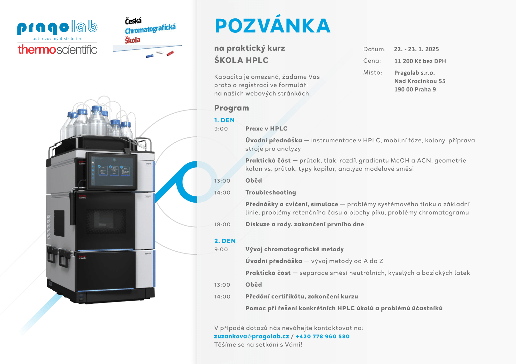 Praktický kurz Škola HPLC